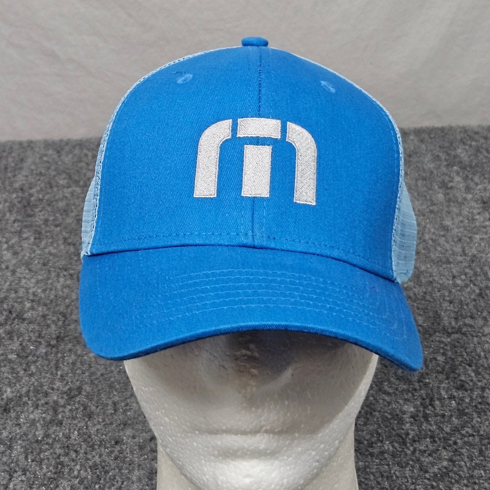 TravisMathew Trucker Hat Mens OSFM Blue Mesh Snapback Golf Short Par 4 Cap